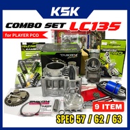 Taikom Combo Spec LC135 57mm 63mm Racing Block LC135 Blok FZ Carburetor Cam Valve Spring Coil Plug