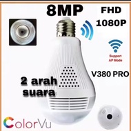 IP CAMERA BULB 8MP V380PRO CCTV WIRELESS PANORAMA FISHEYE 360 degrees APP V380 Pro ORY