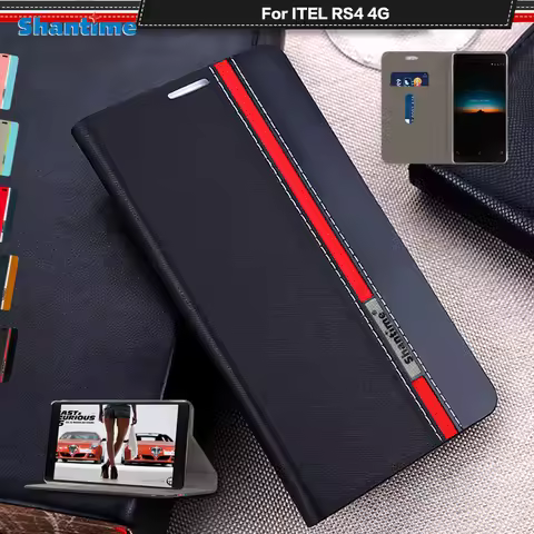 Luxury PU Leather Case For ITEL RS4 4G Flip Case For ITEL RS4 4G Phone Case Soft TPU Silicone Back C