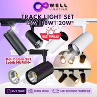 🔥JUALAN KOMBO🔥LED Track Light Set 12W 18W 20W LED Spotlight Ceiling Spot Light Lampu Trek Siling 1+2