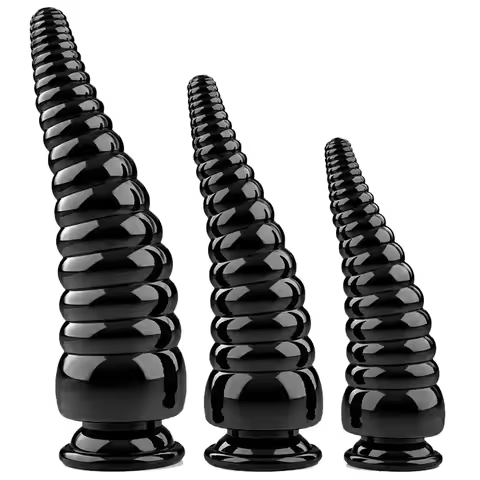 Extra Large Spiral Anal Plug Set - Progressive Giant Butt Plugs for Advanced Gape Training & Prostat