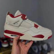 Air Jordan 4 "Sierra Red" Valentine's Day White Red Short Tube Basketball Shoes HV0823-108 NTSZ
