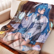 duet night abyss Blue haired girl Warm Blankets Picnic Throw Blanket Flannel Bedspread For Living Ro
