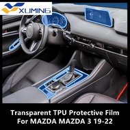 XM For MAZDA MAZDA 3 19-22 Car Interior Center Console Transparent TPU Protective Film Anti-scratch Repair Film Accessories Refit