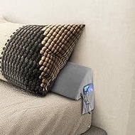 Vhaso Bed Wedge Pillow for Headboard, Bed Mattress Gap Filler (0-5"), Queen Size (39"x6"x6") Memory Foam Sleeping Reading Triangle Bolster Pillow (Grey)