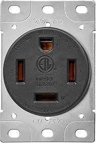 Veepeak 60 Amp 125/250 Volts Flush Mounting Receptacle Outlet 14-60R, 4 Prong Straight Blade, Indust