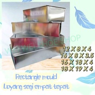 12x18x4,16x8x4,16x8x3.5,18x9x4 Handmade Aluminium Rectangle Mould,Loyang Aluminium Buatan tangan Seg