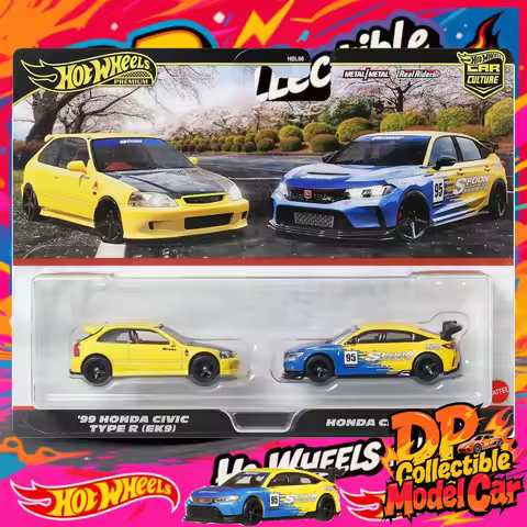 Mattel Hot Wheels 1999 Honda Civic Type R EK9 & Honda Civic Type R 2 Pack Premium Set Diecast Model 