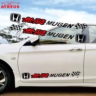 2Pcs Honda Mugen Car Stickers Auto Door Side Body Decor Decals Anti-scratch Cover Scratches Decorati
