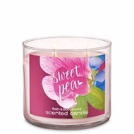 Bath and Body Works 3 Wick Candle Sweet Pea