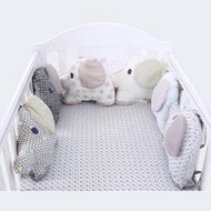 嬰兒床用品棉布刺繡印花大象靠墊式嬰兒床圍嬰兒用品嬰兒床品批發