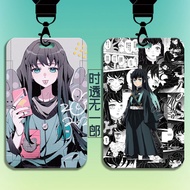 【6】Anime Demon Slayer Tokitou Muichirou Kids ID Card Holder Student Card Mrt Card Business Card Holder Waterproof Rfid Card Holder