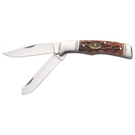 Joint Venture Knives, Jigged Bone, 2 Blades, 2" Blade, Drop Point and Spay Point Blade, Brown, Boxed