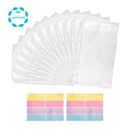 A6 Binder Pockets 12PCS No Zipper Envelopes for Budgeting,6-Hole Zipperless Binder Pouches Envelope 