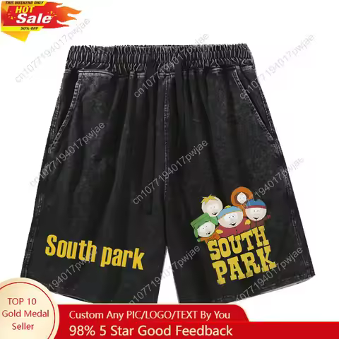 South Park Comedy Shorts Mans Womans Teenager Retro Short Pants Vintage Cotton Elastic Soft Beach Sh