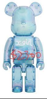 1000% X-girl BEARBRICK blue to us 藍色 公仔