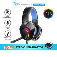 Alcatroz Neox HP500 RGB Wired Gaming Headphone with Foldable Microphone | 50MM Huge Driver | RGB LED