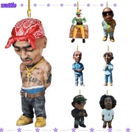 WATTLE Rapper Hanging Ornament, Rapper Classic Posture Accessories Car Pendant, Interesting Hip Hop 