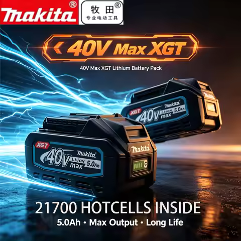 Genuine Makita 40V XGT Rechargeable Battery BL4050 5.0Ah Premium 21700 Cells With LED Power Indicato