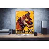 Beware of Dog Metal Sign Warning Dog Sign Metal Sign Print Beware Wall Sign Tin Sign Outdoor Sign Pa