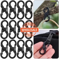 [Wholesale] Mini 8-Line Black Keychain / Multifunctional Tent Rope Connection Hook / Outdoor Camping