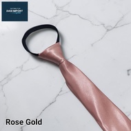Instant Zipper Tie Ready-to-Wear Zipper Tie Rose GoldPOLOS Standard Size 3 Inch 8cm
