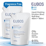 EUBOS Body Wash (REFILL PACK 400 ml x 2 ) Fragrance Free_Liquid Blue