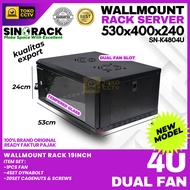 Wallmount Rack 4U, Rack Server 4U Single Glass Door, Free Fan & Dynabolt