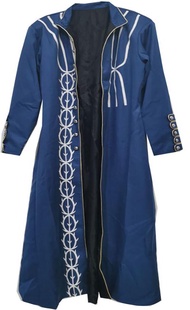 NEW Anime  3 Vergil  Cosplay Costume Mens Uniform Outfit Only Overcoat Long Jacket Strench Coat Hall