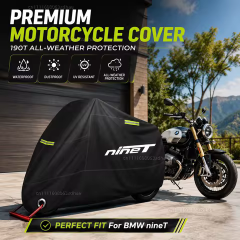Motorcycle Full Cover Waterproof Rain Dustproof All Season 190T Oxford Cloth For For BMW R nineT Rni