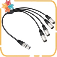 Audio Cable 4 Way-1 XLR Single Input to Four Output Y Splitter, 3Pin XLR 1 Female to 4 Male Parallel