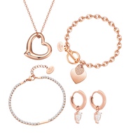 CELOVIS Darling Heart Genuine 0.005 Carat Lab Grown Diamond Necklace, Bracelet & Earrings