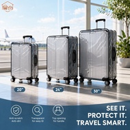 Transparent Luggage Cover PVC Waterproof Dustproof Anti Scratch Sarung Bagasi 20 30 Inch