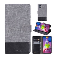 For Samsung galaxy S20FE M31S M51 A51 A42 5G Card Slot Phone Case Canvas Fabric Leather Wallet Flip Cover For Samsung galaxy S20 FE