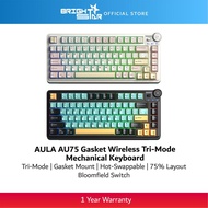 AULA AU75 Gasket Wireless Tri-Mode Mechanical Keyboard - Bloomfield Switch Milk Tea/Dark Green