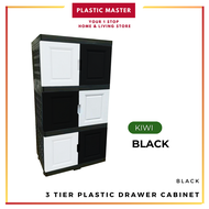 3 Tier Plastic Drawer Cabinet Storage Drawer 3 Tier Storage Cabinet Multipurpose 3 Tier Plastic Cabinet Rack Kitchen Living