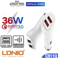 LDNIO C511Q Car Charger 2 USB QC3.0 Fast Charging Electronic Small Car Charger