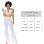 Women Vintage 60S 70S Hippie Cosplay Costume Disco Music Festival Jumpsuit Outfit Halloween Party Fa