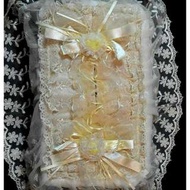全新現貨特價，歐式浪漫 純色米白 高級蕾絲水晶珠蝴蝶結花朵面紙套 蕾絲面紙盒