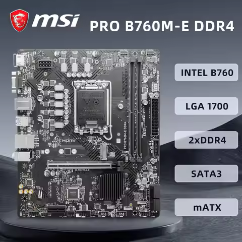 MSI PRO B760M-E DDR4 Motherboard LGA1700 Support i5-12400F 12600KF i7-14700K i9-13900KF CPU M.2 NVME