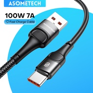 ASOMETECH 7A 100W USB Type C สายชาร์จสายชาร์จเร็วสายชาร์จสำหรับซัมซุงดาต้าที่ชาร์จ Huawei Xiaomi สมาร์ทโฟน USB สาย C