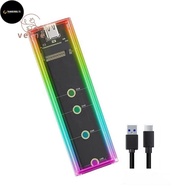 TD RGB M.2 NVMe SATA SSD Enclosure 10gbps Dual Protocol NVME/NGFF Hard Drive Box forM/B Key SSD 2230