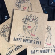 TWD05 48 kraft stamps for Women's Day October 20, March 8 (5x5cm) for gift boxes/pet cans/bottles/ba