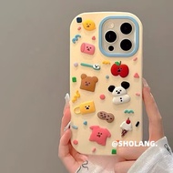 Cartoon 3D Full-Screen Small Animals iPhone15promax Apple14Phone case13Silicone12All Inclusive11Soft