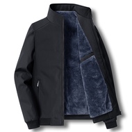 【M-8XL】Winter Men's Fleece Jacket, Casual Business Thick Cotton Jacket, Windproof and Warm Standing 
