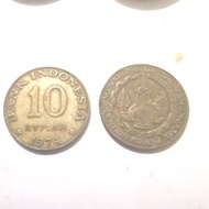 uang koin kuno langka 10 rupiah kuning tahun 1974...