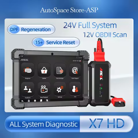 DPF Regen Bidirectional Heavy Duty Diesel Truck OBD2 Scanner ANCEL X7 HD Full System 40 Plus Resets