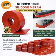 MERAH Rubber Strip Silicone Rubber List Red Roll Length 5 Meters Thickness 1-6mm Width 5-6cm Flexibl