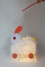 傳統手工燈籠 (馬拉紙白色燈籠), 和美圓滿彩兔燈籠,  中秋燈籠, 特式燈籠, 中秋玩具, LED燈籠