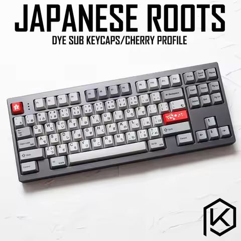 kprepublic 139 Japanese root Japan black font Hiragana Cherry profile Dye Sub Keycap PBT for gh60 xd